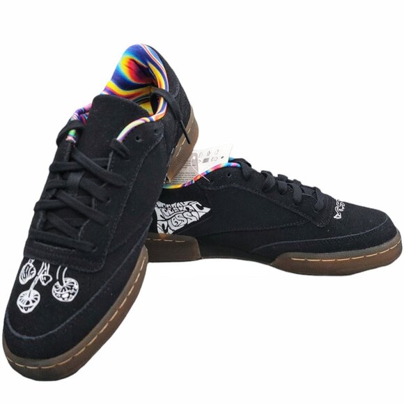 Reebok Club C 85 Unisex Tennis Q46200 Black Peace Train M 7.5 W 9.5 w/Box - Picture 1 of 9